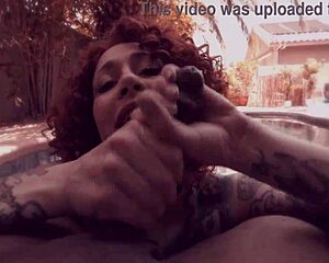 Olivia Gardens pounds monster BBC at pool!