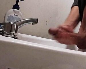Dude im resting my huge balls on the sink prepping this monster cock for a massive cumshot! 🔥💦🍆
