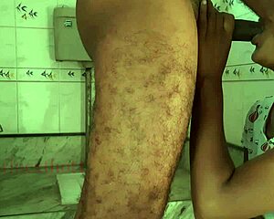 Neighbor sneaks in bathroom to fuck cute indian college girl during outdoor group fun