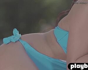 Sweet petite brunette model strips lingerie to reveal perfect small tits