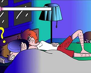 milf lounges casually on the couch