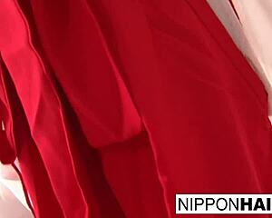 Big Titty Japanese Babe Drowns in Cum During Seven Guy Gangbang Orgy