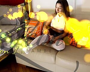 how does she spit on cock to make it cum fast?