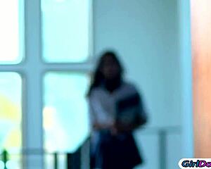 busty 19yo brunette smothers stepsis face and licks her ass deep