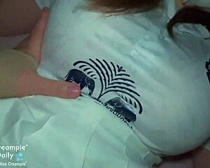 plump asian slut rides cock juicy before creampie on soccer field? 