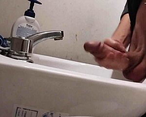 Dude im resting my huge balls on the sink prepping this monster cock for a massive cumshot! 🔥💦🍆