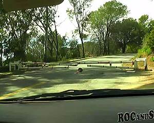 i'm wrecking my ebony girlfriend's ass in the car on this trip ugh