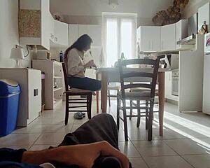 guy begs for blowjob but gets handjob only in italian dorm amateur tease