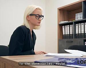 imagine that tight blonde whore bending over for a rough anal pounding just to secure her loan