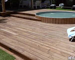 Fucking Stepmom Bent Over Backyard Doggystyle!