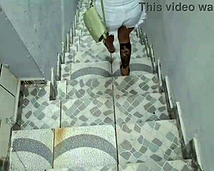 I cum hard all over my sister-in-law's panties while she masturbates nearby