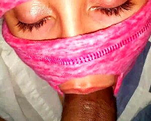 Pov blindfolded slut chokes on massive bbc sloppy spit dripping everywhere