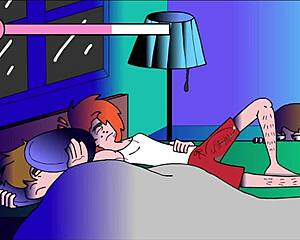 milf lounges casually on the couch