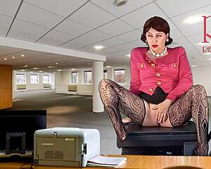 Secretary Goddess Strips Nude For Boss! Heels Stockings Pussy Masturbation And Tit Tease Await!