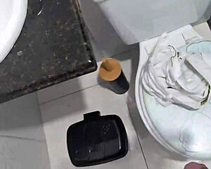 I cum hard all over my sister-in-law's panties while she masturbates nearby