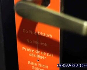 glamorous latinas in lingerie lick big tits after nightclub pickup dance