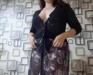 hot asian babe plays passionately with natural big tits for lover pov