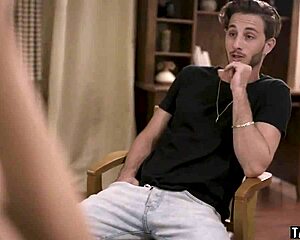 filthy teen begs bisexual stepmom share boyfriend big tits ffm threesome taboo!