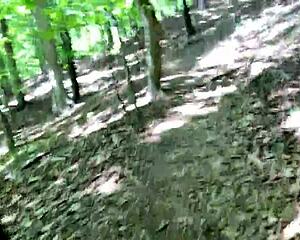 Clitlicker662 flashes hairy pussy in forest for voyeur orgasm outdoors