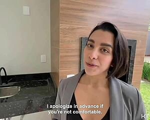 hey check out this big ass real estate babe closing deals with her juicy skills in the kitchen