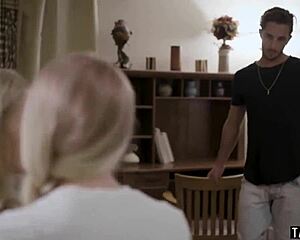 filthy teen begs bisexual stepmom share boyfriend big tits ffm threesome taboo!