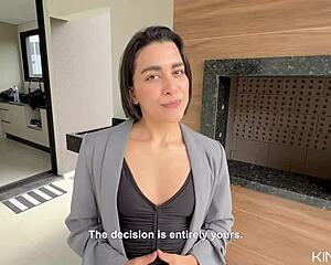 hey check out this big ass real estate babe closing deals with her juicy skills in the kitchen