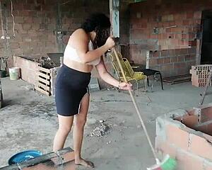 i made my employee lick my old pussy with her tongue while i fuck her homemade style.