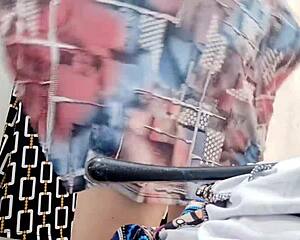 stunning italian stepmom flashes her hairy pussy right in the public store 😏