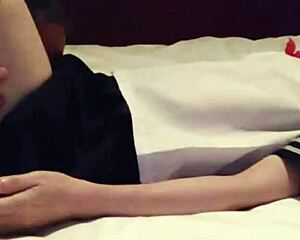 sailor maid's petite legs spread for unexpected creampie