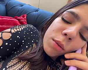 Horny Brazilian Brunette Fingers Pussy Then Fucks Two Guys Hard