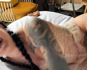 italian morea black gives hot backstage footjob with her bare feet!