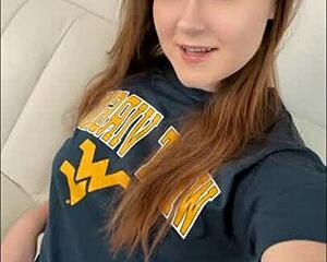 College cutie ava marina rides cock cowgirl after game, pussy dripping wet.