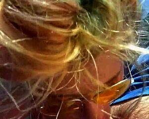 😏 whoa, this cheating blonde chubby whore deepthroats cock publicly then takes facial 💦