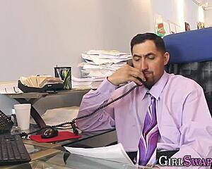 hey office teens, wanna join stepdaddies for group facial fun?