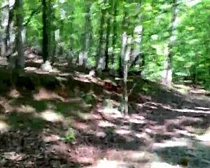 Clitlicker662 flashes hairy pussy in forest for voyeur orgasm outdoors