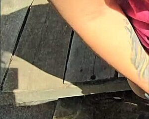 cum loads fill pantyhose after intense rubbing session outdoors