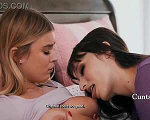 Lexi and stepdaughter Sky Wonderland share unexpected fingering moments by mistake