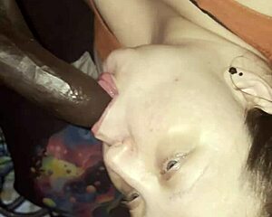 Big Black Cock Monster Deepthroats Huge Ass Black Interracial Sucking Slut Late Night