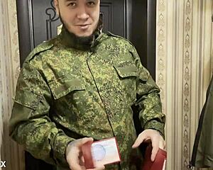 soldier sneaks in to fuck army mate's brunette wife doggy anal creampie while she licks balls pov