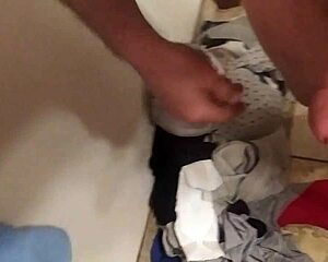 curvy girlfriend shows off big ass in bathroom before shower time