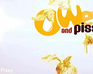 Brunette babe soaks sofa with swollen wet pussy using extreme dildo toys