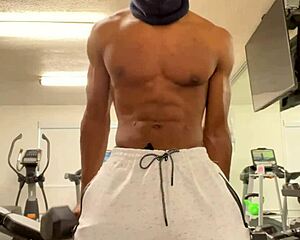 this muscular guy works out neck shoulders hoping ladies notice his sexy form