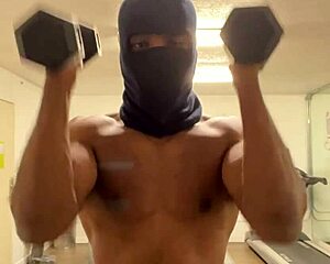 this muscular guy works out neck shoulders hoping ladies notice his sexy form