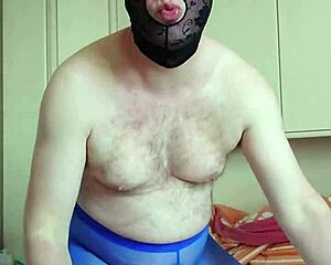 Spa Girl in Blue Leggings Teases with Nylon Feet Massage