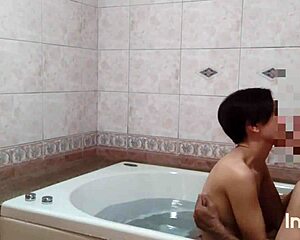 TALL JAPANESE MILF BATH BED FUCK WITH TATTOOED COLLEAGUE BREAKS