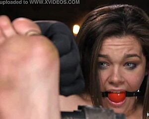 gagged babe's small tits whipped hard while ass fucked 😩🔥