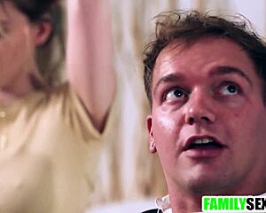 stepmom shows stepson and stepdaughter how to fuck in hot taboo 3some lesson