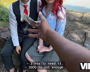 Vip4k. Olivia's RED LINGERIE FLASH LEADS TO PUBLIC FUCK WATCHED BY BF