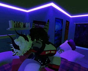 demon sneaks a quick furry romp with shark girl in roblox world