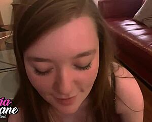 british teen's sloppy blowjob and tit wank outdoors got me hooked